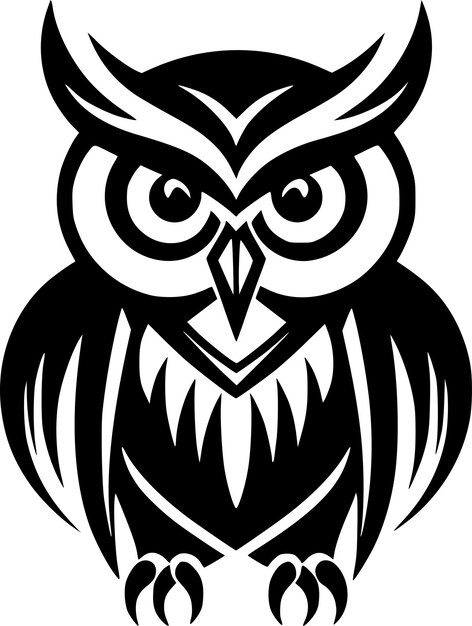 Vetor ilustração vetorial do logotipo owl minimalist and flat