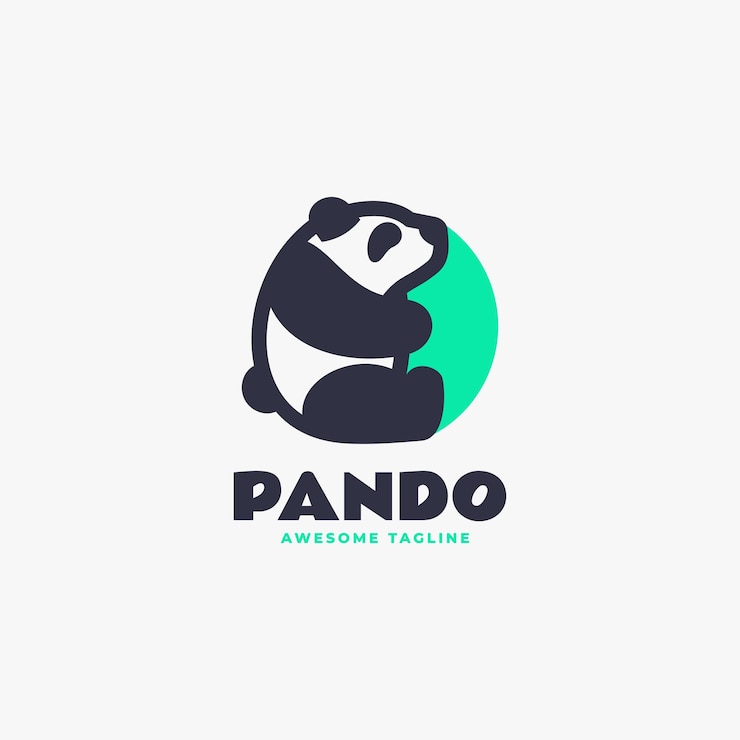 Vetor ilustração vetorial do logotipo panda simple mascot style