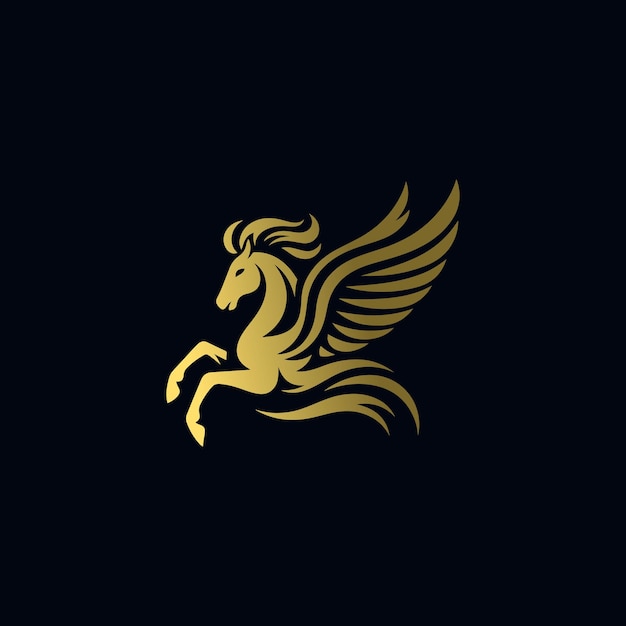 Ilustração vetorial do logotipo Pegasus Horse Jump Flying