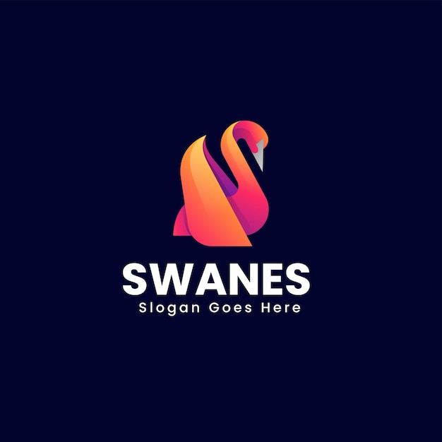 Ilustração vetorial do logotipo Swanes Gradiente Estilo Colorido
