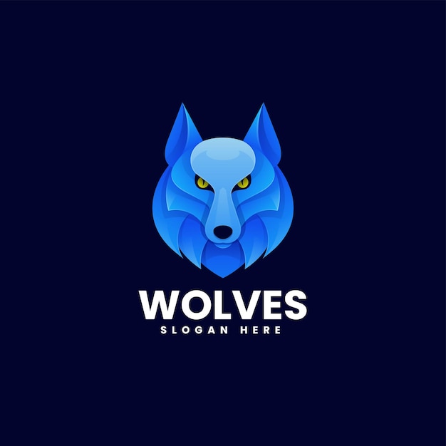 Ilustração vetorial do logotipo Wolf Gradient Colorful Style