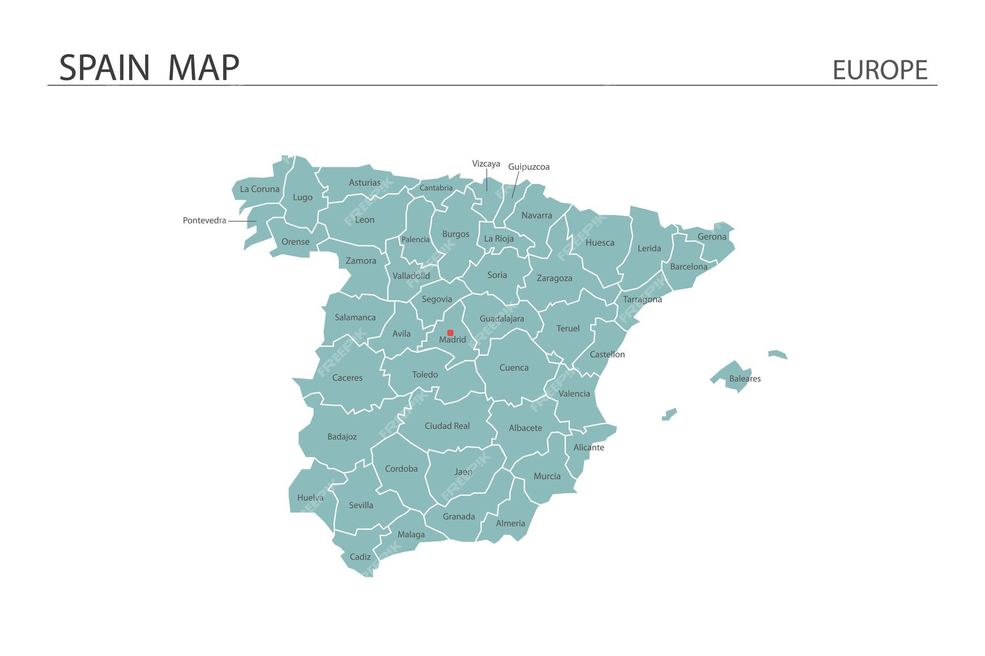 Ilustração do mapa de espanha