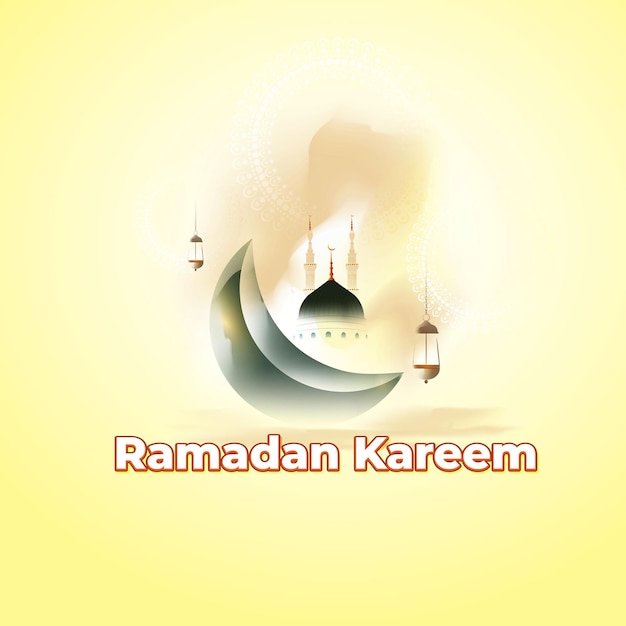 Ilustração vetorial do mês sagrado islâmico Ramadan Kareem saudação