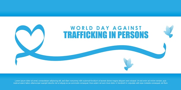 Ilustração vetorial do modelo de feed de história de mídia social do Dia Mundial contra o Tráfico de Pessoas