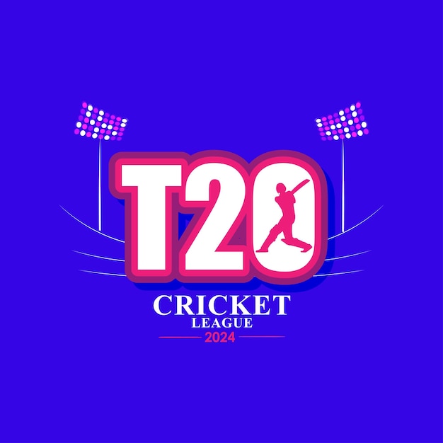 Ilustração vetorial do modelo de feed de mídia social da T20 Cricket League