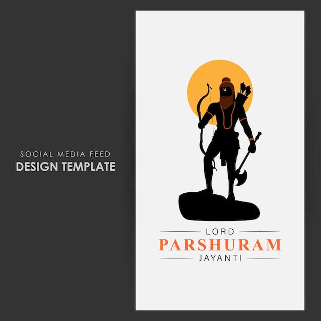 Ilustração vetorial do modelo de feed de mídia social de Lord Parshuram Jayanti