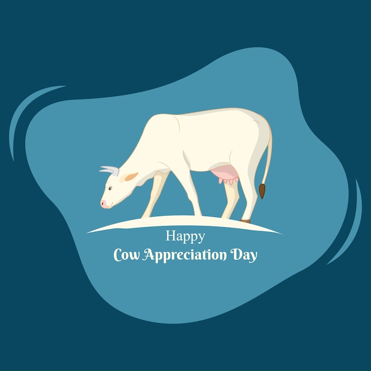Vetor ilustração vetorial do modelo de feed de mídia social do dia da apreciação da vaca