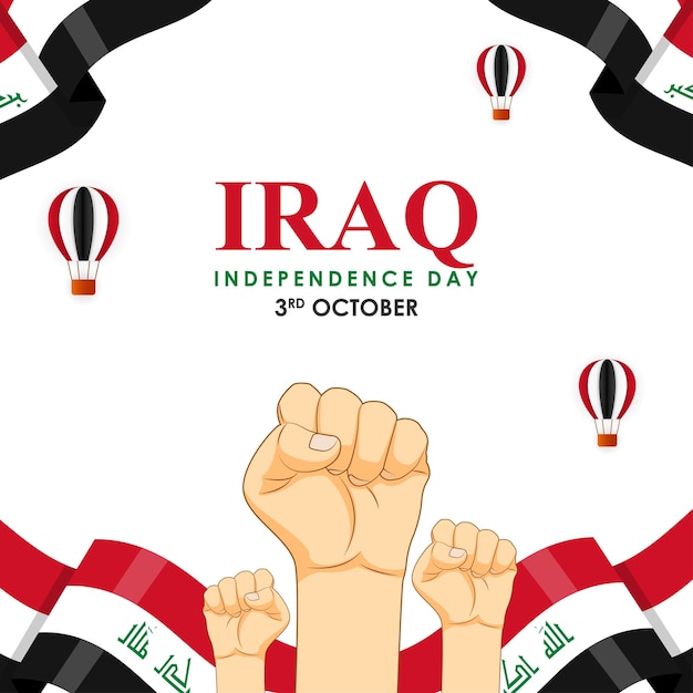 Ilustração vetorial do modelo de feed de mídia social do dia da independência do iraque
