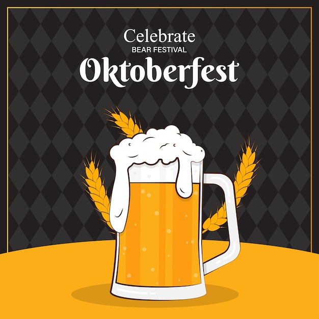 Ilustração vetorial do modelo de feed de mídia social do Oktoberfest