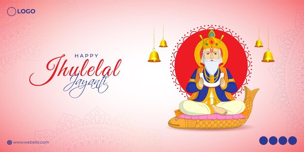 Vetor ilustração vetorial do modelo de feed de mídia social happy jhulelal jayanti