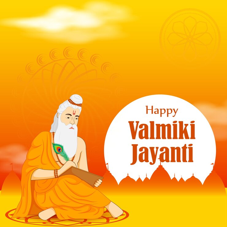 Vetor ilustração vetorial do modelo de feed de mídia social happy valmiki jayanti