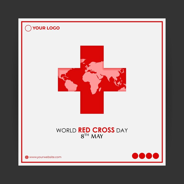 Vetor ilustração vetorial do modelo de maquete de feed de história de mídia social do dia mundial da cruz vermelha
