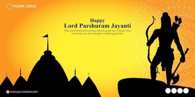 Vetor ilustração vetorial do modelo de maquete de feed de história de mídia social happy lord parshuram jayanti