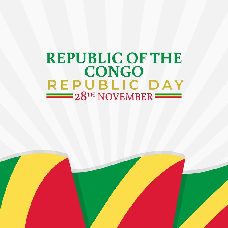 Vetor ilustração vetorial do modelo de mídia social do dia da república da república do congo