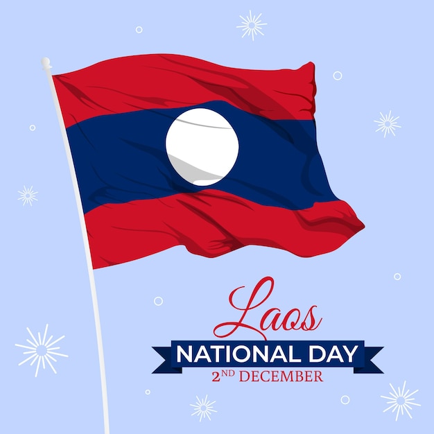 Ilustração vetorial do modelo de mídia social do Dia Nacional do Laos
