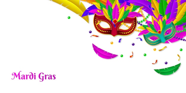 Ilustração vetorial do modelo de mídia social do Mardi Gras