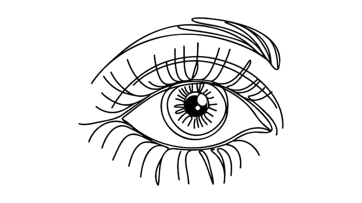 Vetor ilustração vetorial do olho humano arte moderna de uma linha