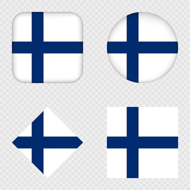 Ilustração vetorial do pacote de ícones da bandeira da Finlândia