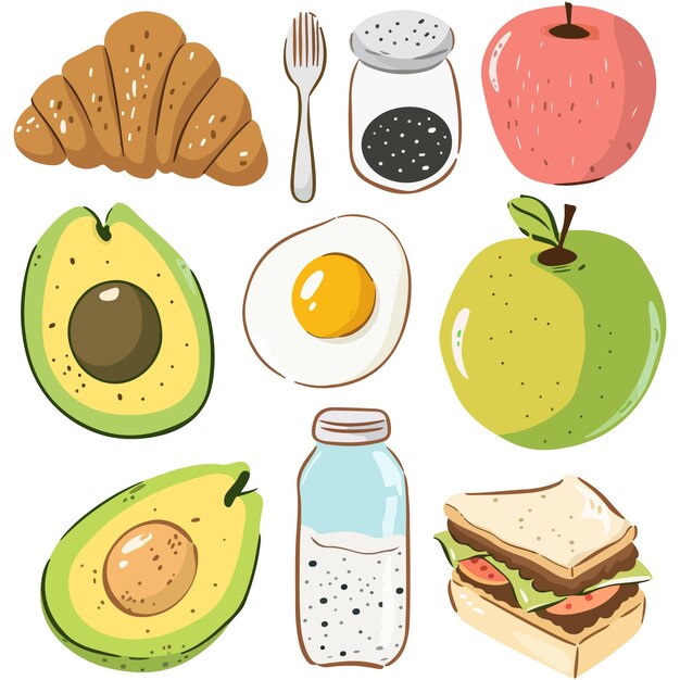 Ilustração vetorial do pequeno-almoço
