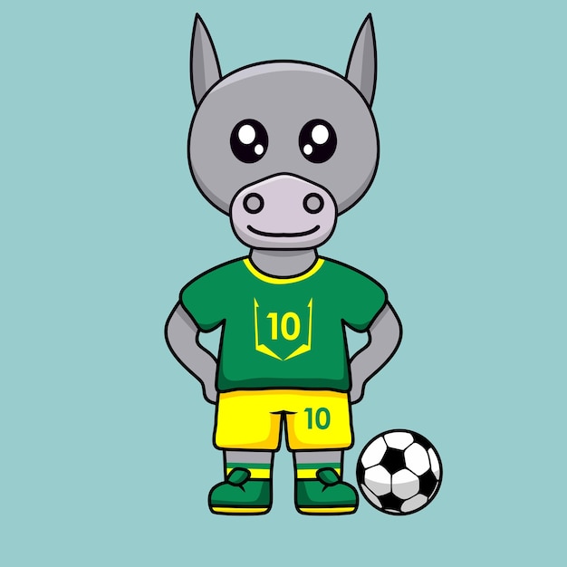 Ilustração vetorial do personagem animal vestindo uma camisa de futebol na copa do mundo