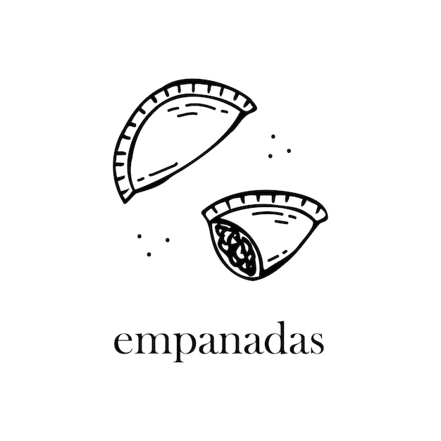 Vetor ilustração vetorial do prato de natal da américa do sul empanadas ilustração desenhada à mão