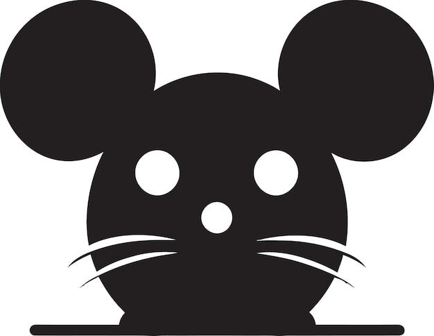 Ilustração vetorial do rato blackened beauty detalhes obscuros rato em gráfico preto