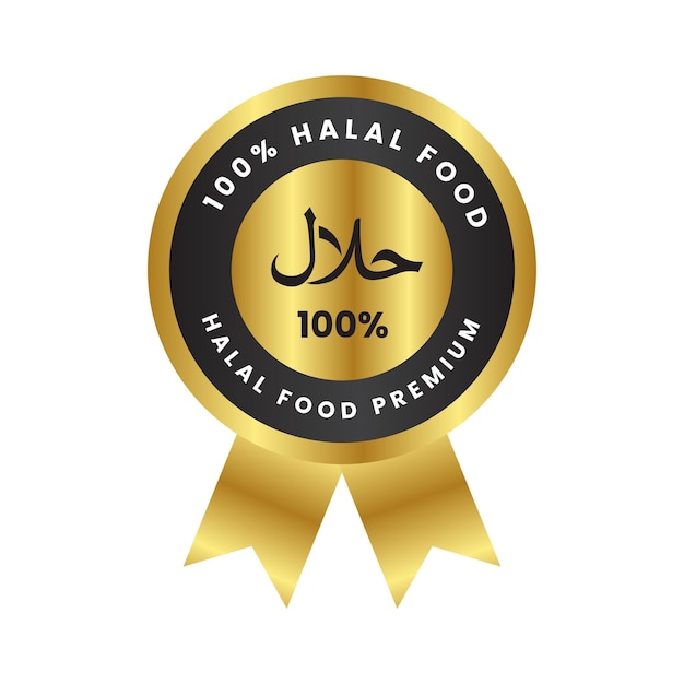 Ilustração vetorial do rótulo halal premium