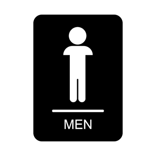 Ilustração vetorial do sinal de banheiro para homens