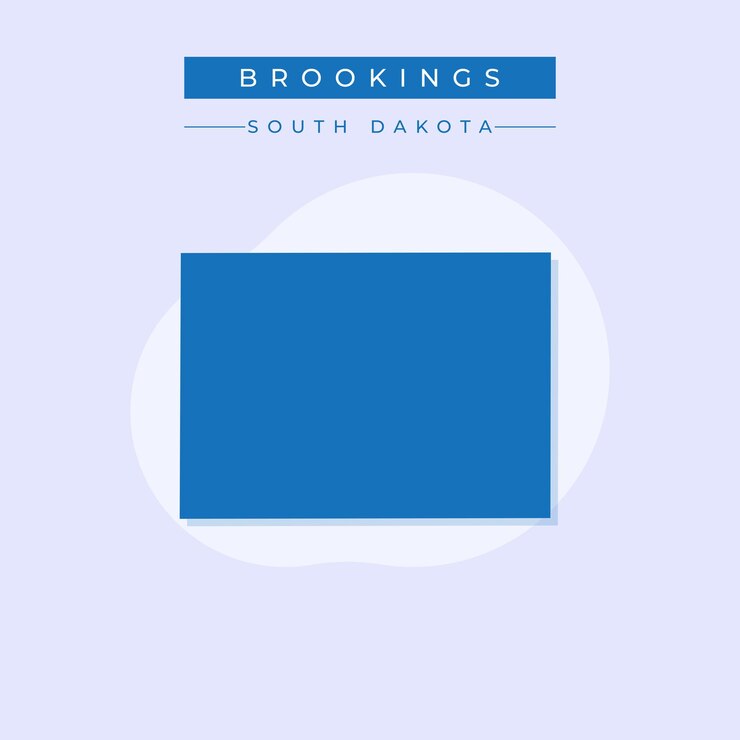 Vetor ilustração vetorial do vetor do mapa de brookings dakota do sul