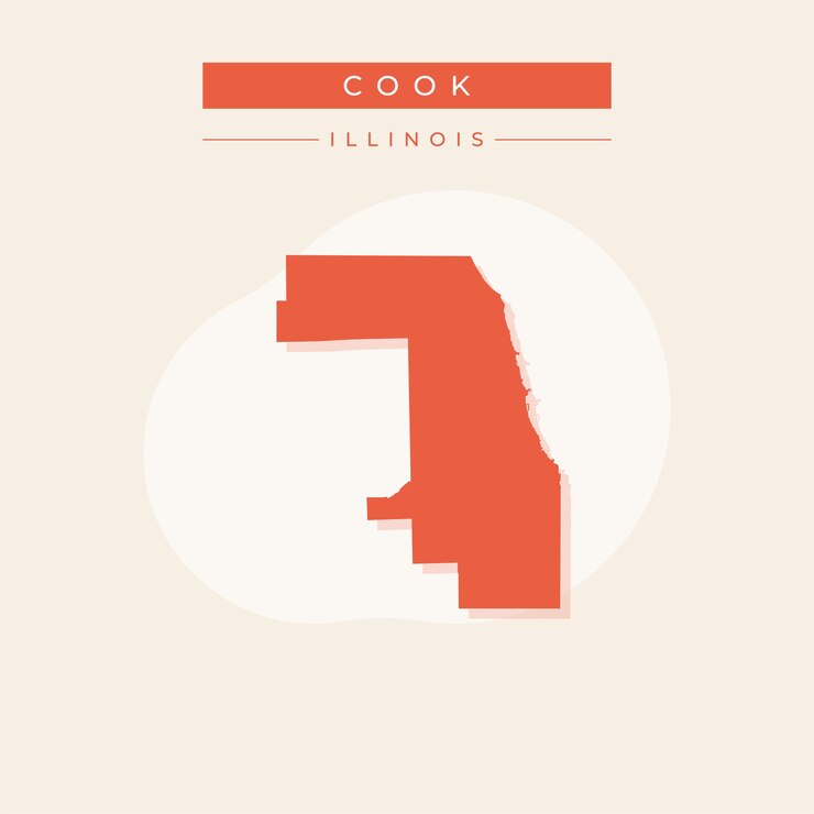 Vetor ilustração vetorial do vetor do mapa de cook, illinois