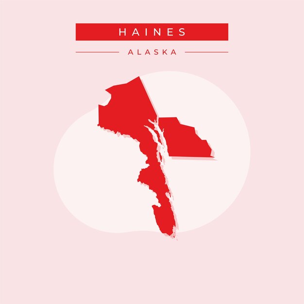 Ilustração vetorial do vetor do mapa de haines do alasca