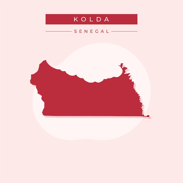 Ilustração vetorial do vetor do mapa de kolda, senegal