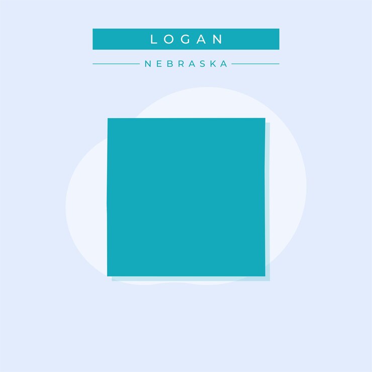 Vetor ilustração vetorial do vetor do mapa de logan nebraska
