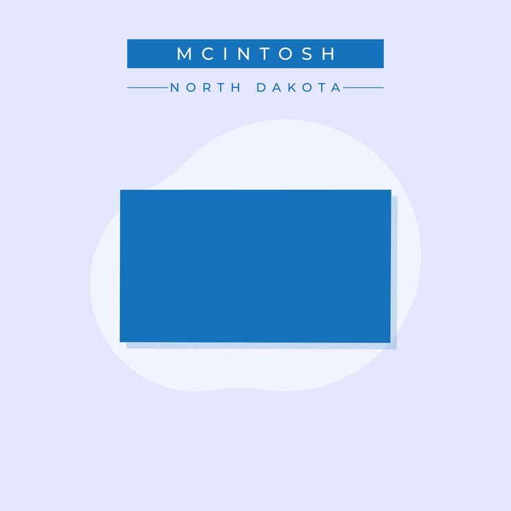 Vetor ilustração vetorial do vetor do mapa de mcintosh dakota do norte