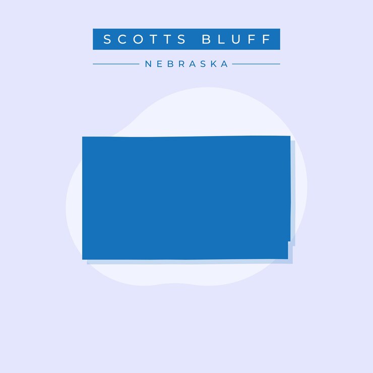 Vetor ilustração vetorial do vetor do mapa de scotts bluff, nebraska