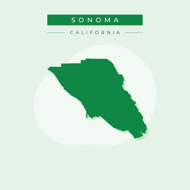 Ilustração vetorial do vetor do mapa de sonoma, califórnia