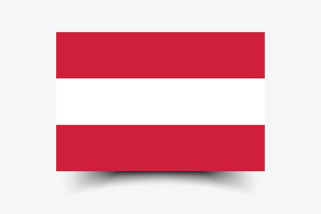 Ilustração vetorial dos padrões oficiais de tamanho e cor da bandeira da Áustria