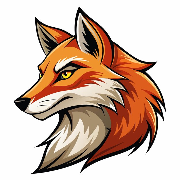 Vetor ilustração vetorial e arte do ícone da cabeça da raposa
