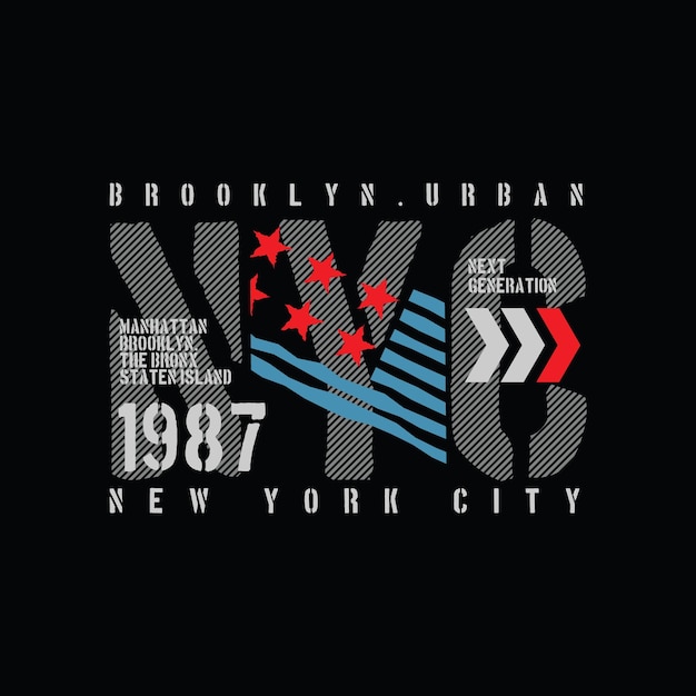 Ilustração vetorial e tipografia de nova york, perfeita para camisetas, moletons, estampas etc.