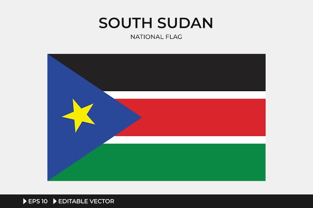 Ilustração vetorial editável da bandeira nacional do sudão do sulxaxaeps 10 formato de arquivo fácil de usar e editar