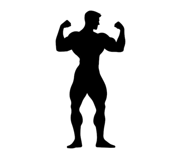 Vetor ilustração vetorial em preto e branco de bodybuilding