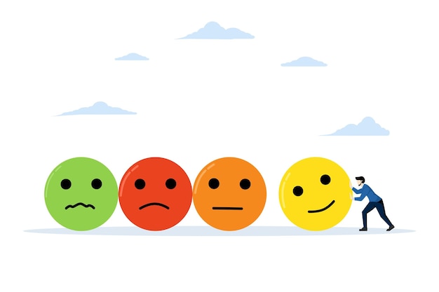 ilustração vetorial Equilíbrio entre felicidade e inteligência emocional