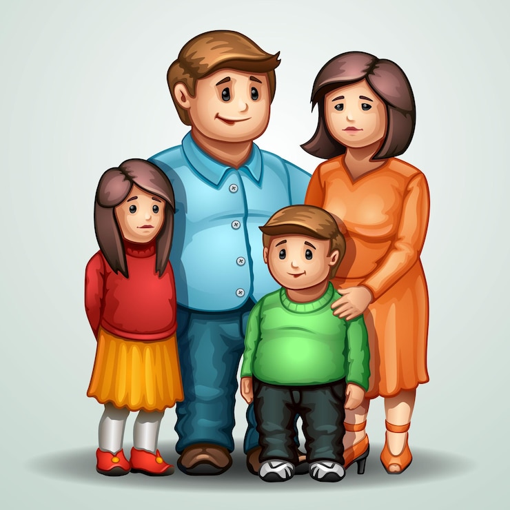 Vetor ilustração vetorial família em fundo cinza