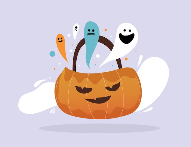 Ilustração vetorial fantasma para vetor de design de evento de halloween