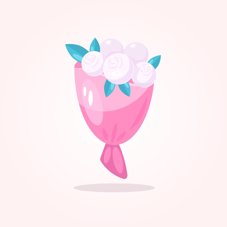 Vetor ilustração vetorial fofa de buquê de flores