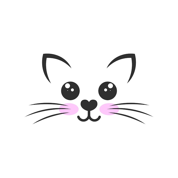 Desenho De Clipart De Gato Bigode Branco PNG , Branco, Desenho