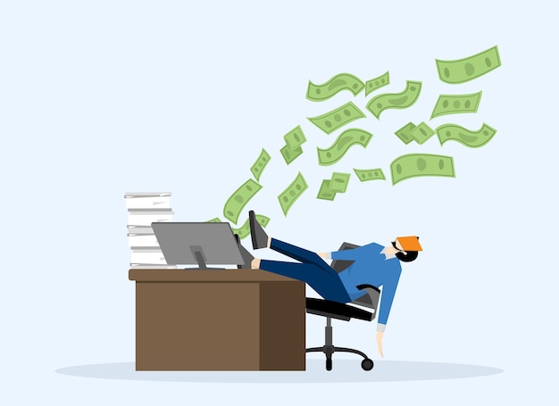 ilustração vetorial ganhar trabalho de internet de renda passiva ou trabalho paralelo