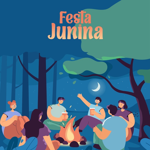 Vetor ilustração vetorial gratuita de festa junina festas juninas