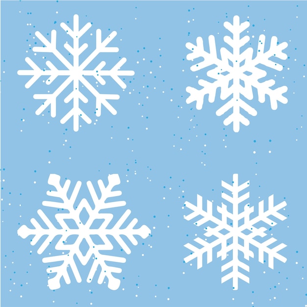 Vetor ilustração vetorial gratuita de ícones fofos de floco de neve