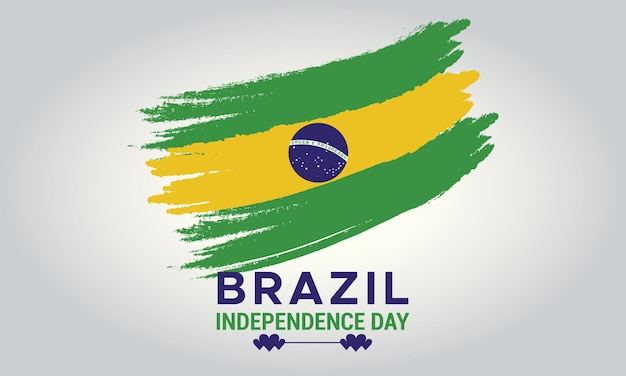 Ilustração vetorial gratuita do dia da independência do brasil com bandeira